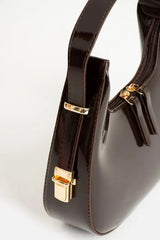 Cleo Kadın Cherry Rugan Fermuarlı Özel Askılı Kol Çantası - Kahverengi