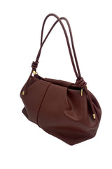Marla Kadın Askısı Düğüm Detaylı Orta Boy El Kol Ve Omuz Çantası 35x20 cm - Bordo
