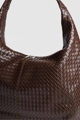 Kadın Büyük Boy El Kol Omuz ve Tote Çanta - Geniş Hacim Bordo Bordo - Desenli Kahverengi