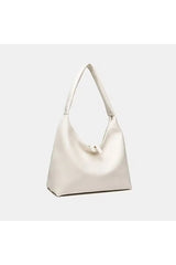 BLAZE Soft Deri Görünümlü Kadın El Kol ve Omuz Çantası Modern Minimal Hobo Çanta - Beyaz