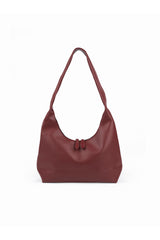 BLAZE Soft Deri Görünümlü Kadın El Kol ve Omuz Çantası Modern Minimal Hobo Çanta - Bordo