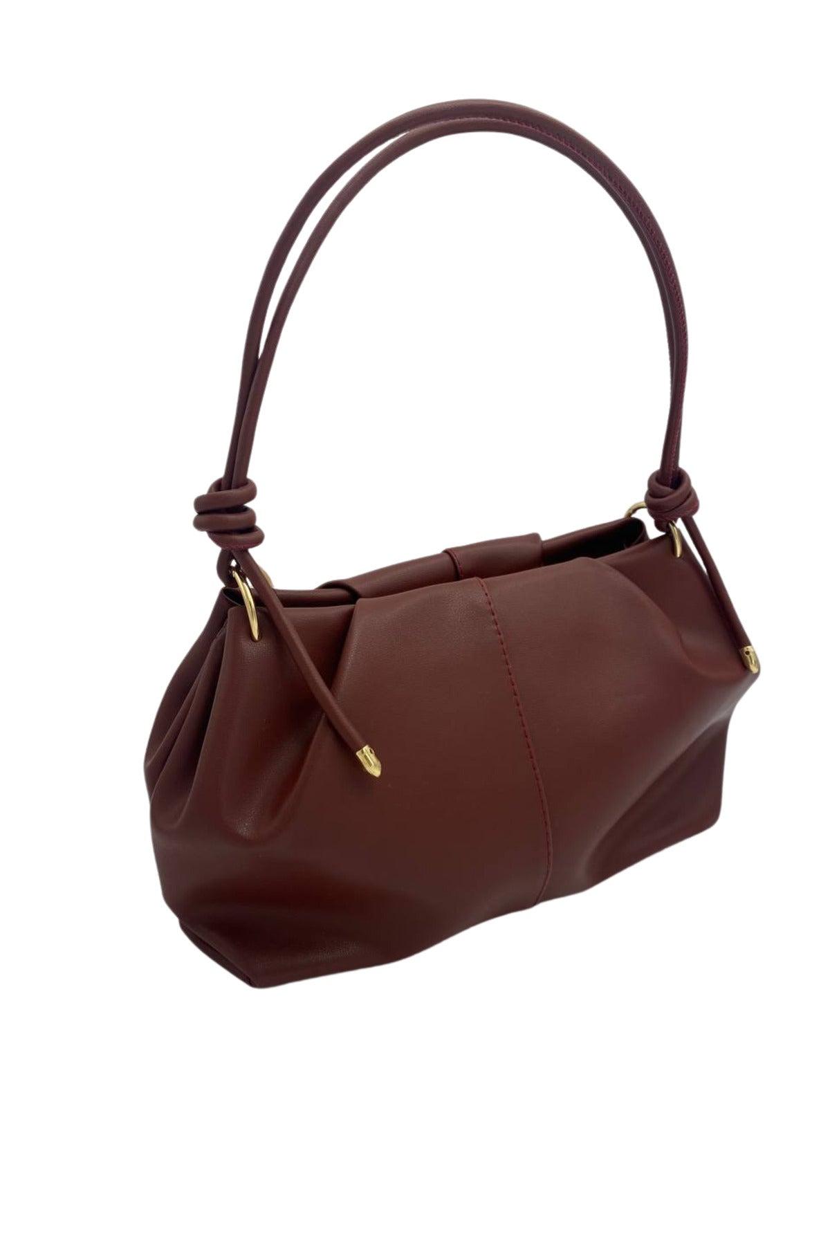 Marla Kadın Askısı Düğüm Detaylı Orta Boy El Kol Ve Omuz Çantası 35x20 cm - Bordo