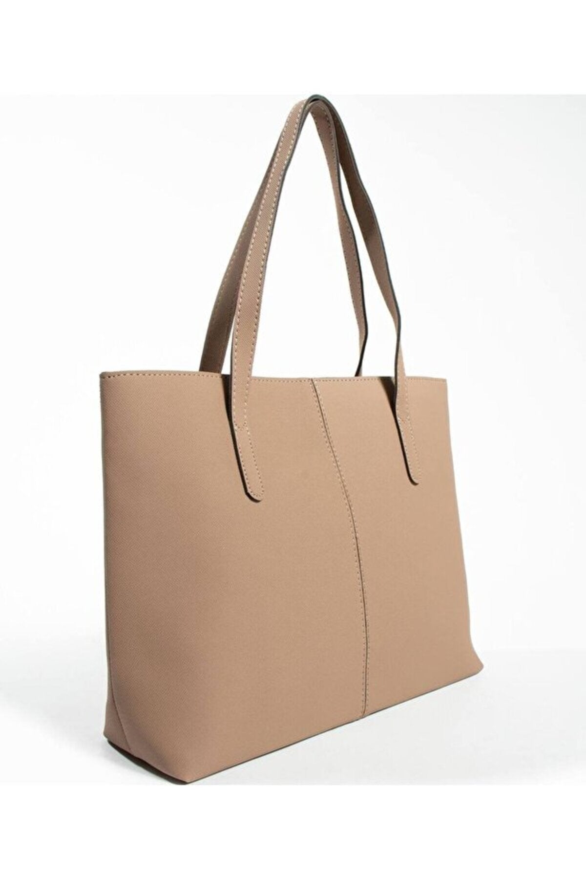 Soft Touch Büyük Boy Tote Model Kadın El Kol ve Omuz Çantası Vizon - Vizon