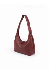 BLAZE Soft Deri Görünümlü Kadın El Kol ve Omuz Çantası Modern Minimal Hobo Çanta - Bordo