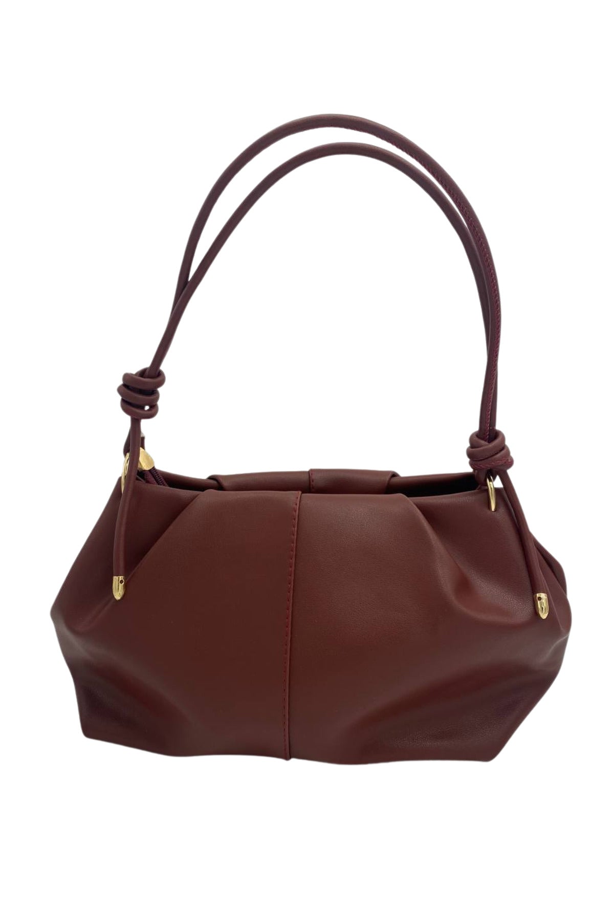 Marla Kadın Askısı Düğüm Detaylı Orta Boy El Kol Ve Omuz Çantası 35x20 cm - Bordo
