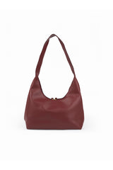 BLAZE Soft Deri Görünümlü Kadın El Kol ve Omuz Çantası Modern Minimal Hobo Çanta - Bordo
