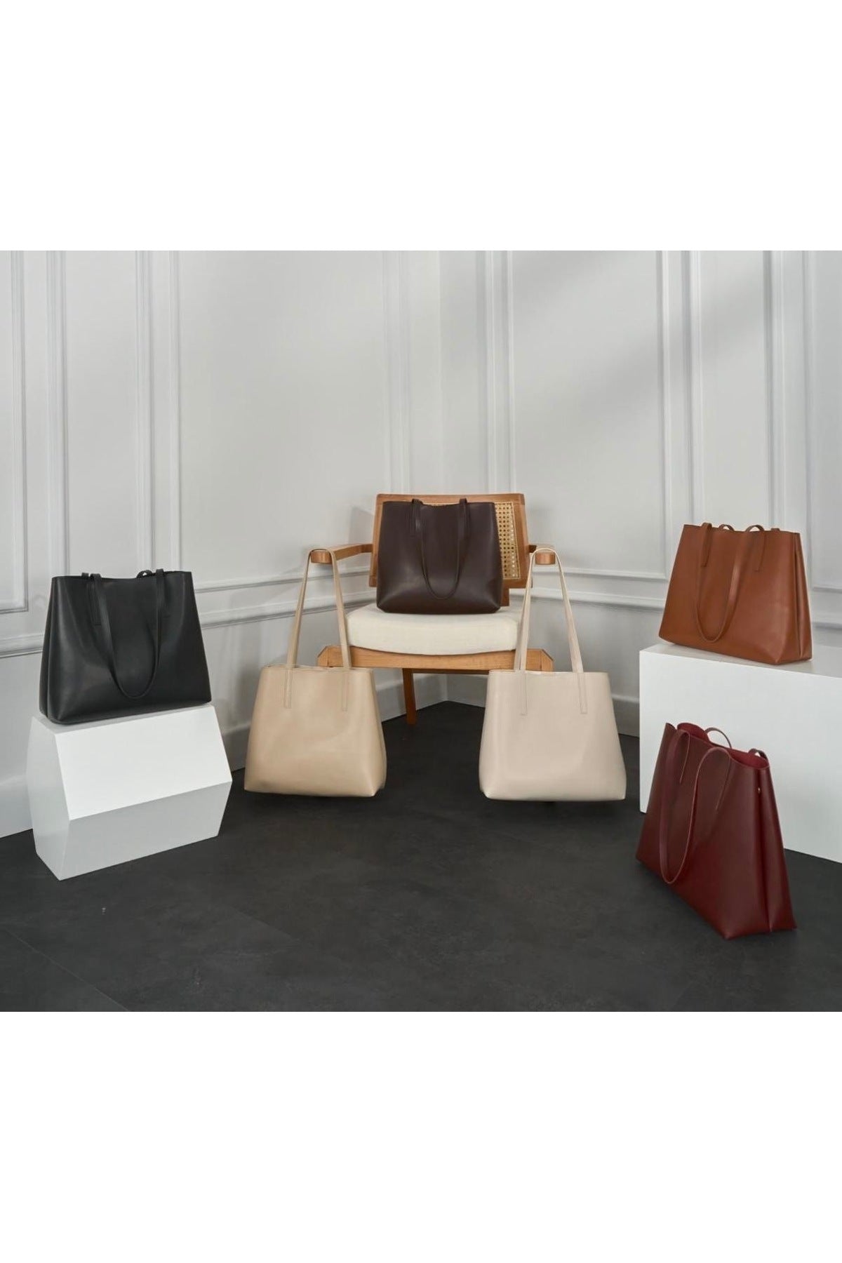 Kadın Büyük Boy Tote Model El ve Omuz Çantası Beyaz - Beyaz